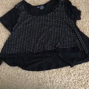 Black shirt with rhinestones